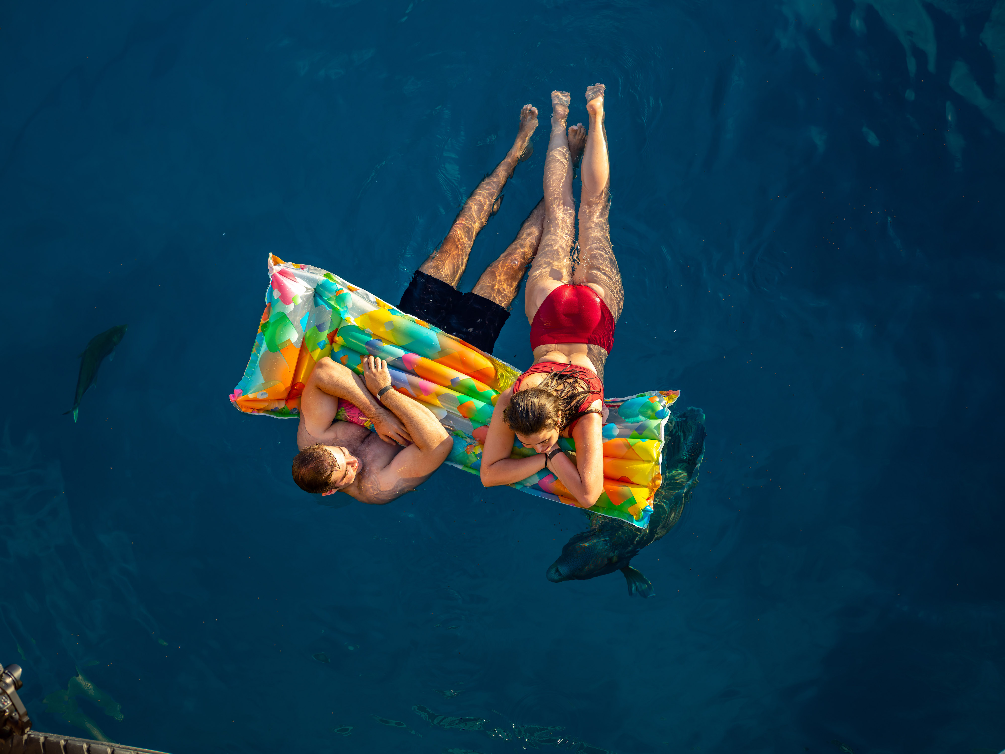 Lilo on water Moore Reef