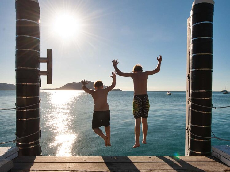 Fitzroy Island jetty kids